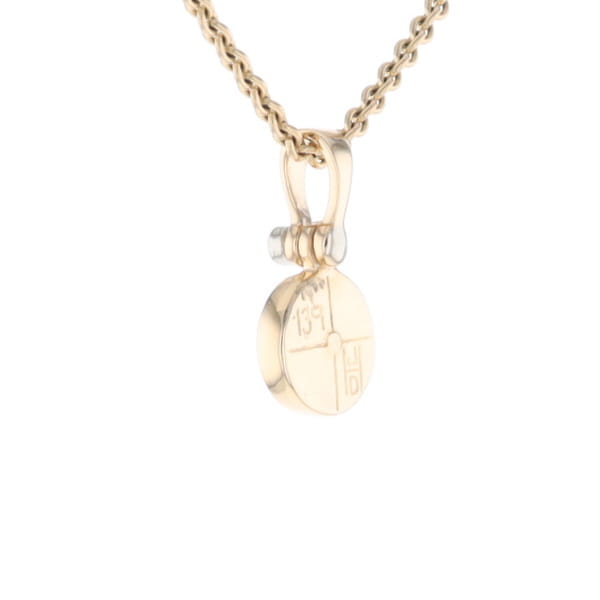 Round Gold Quartz Inlaid Pendant