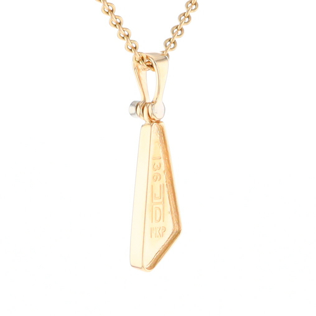 Triangular Gold Quartz Pendant - G2