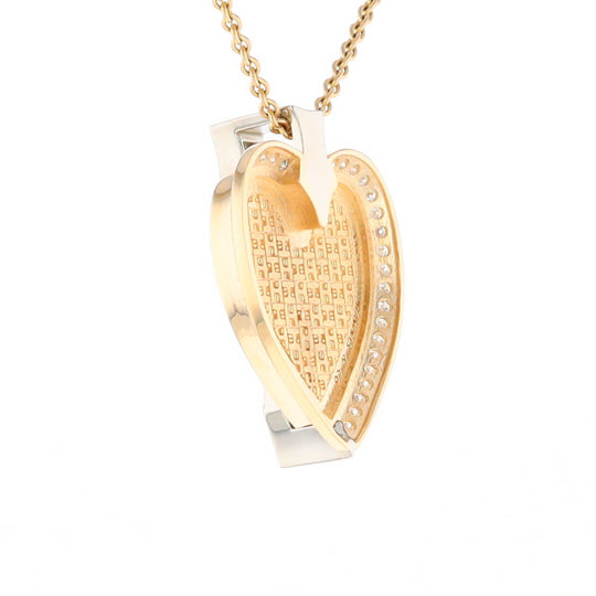 Gold Quartz Necklace Cupid's Revenge .93ctw Diamonds Heart Pendant G2