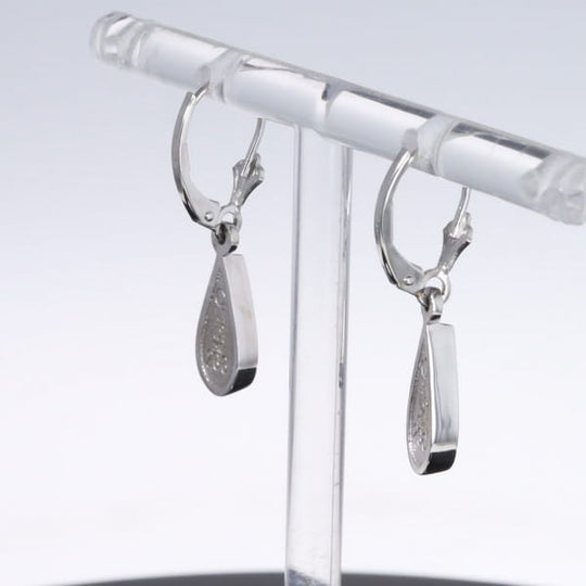 Opal Earrings Tear Drop Inlaid Design Lever Backs