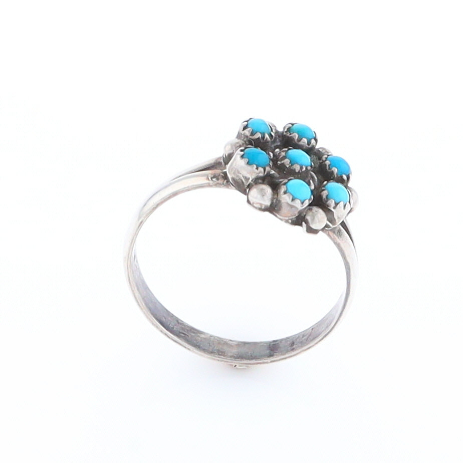 Round Turquoise Cluster Ring