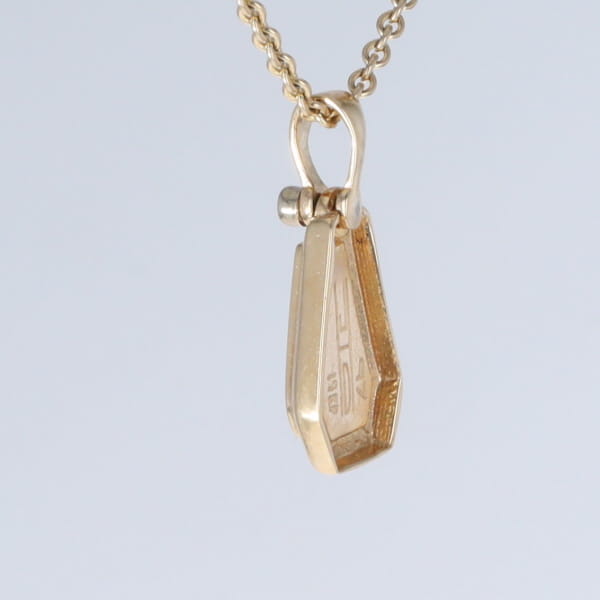 Opal Triangle Inlay with .02ctw Diamond Pendant
