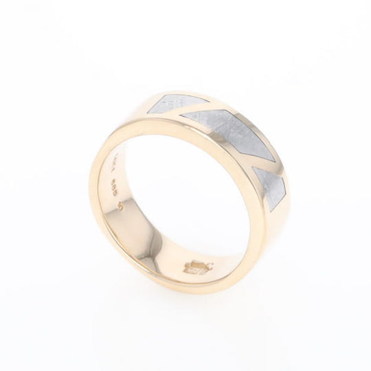 Meteorite Ring, 3 Section Inlaid Design