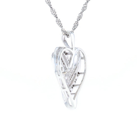 "MOM" Diamond Heart Pendant