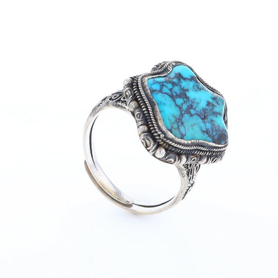 Adjustable Star Shaped Turquoise Ring