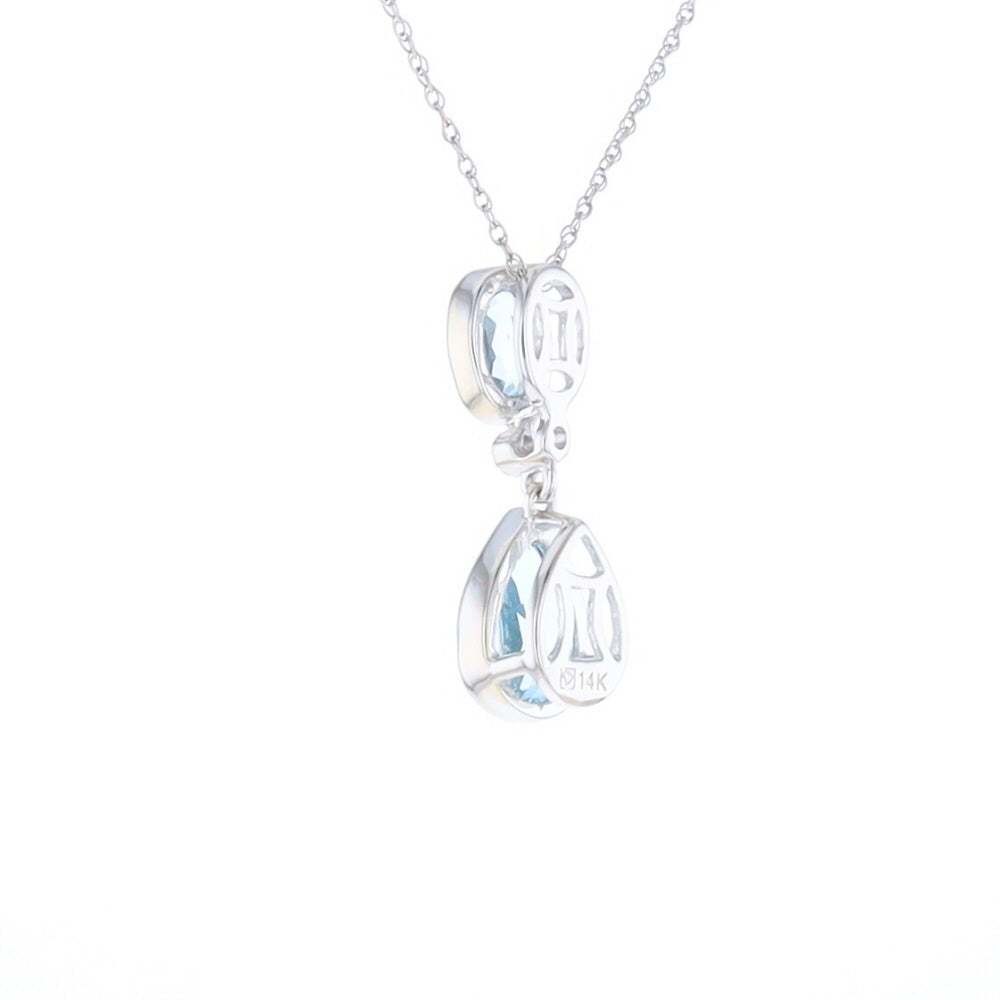 Oval and Pear-Shaped Aquamarine Pendant