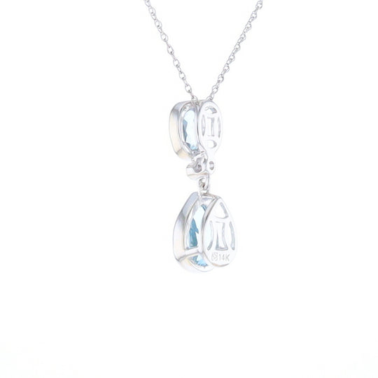 Oval and Pear-Shaped Aquamarine Pendant