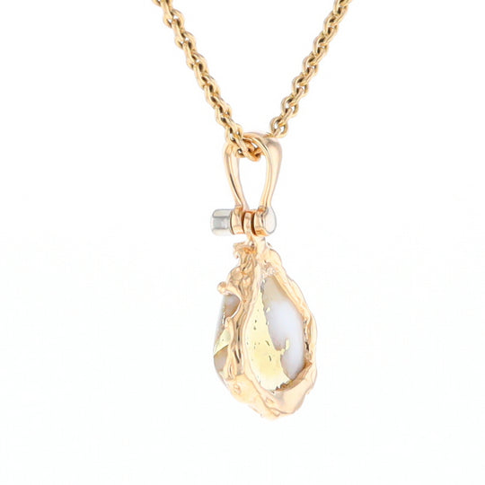 Gold Quartz Freeform Pendant