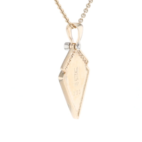 Sugilite Kite Shape Inlaid Pendant with 0.19ctw Diamonds
