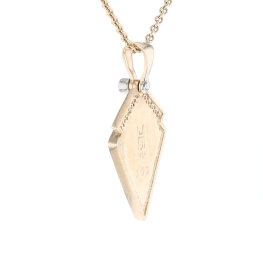Sugilite Kite Shape Inlaid Pendant with 0.19ctw Diamonds