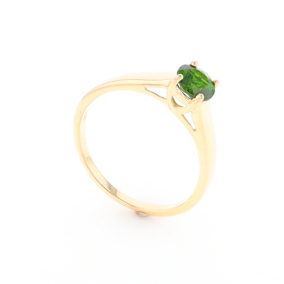 Chrome Diopside Solitaire Ring