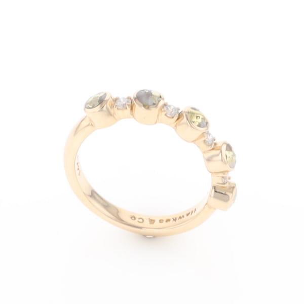 Gold Quartz Circle Inlay Wedding Band - G2