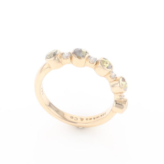 Gold Quartz Circle Inlay Wedding Band - G2