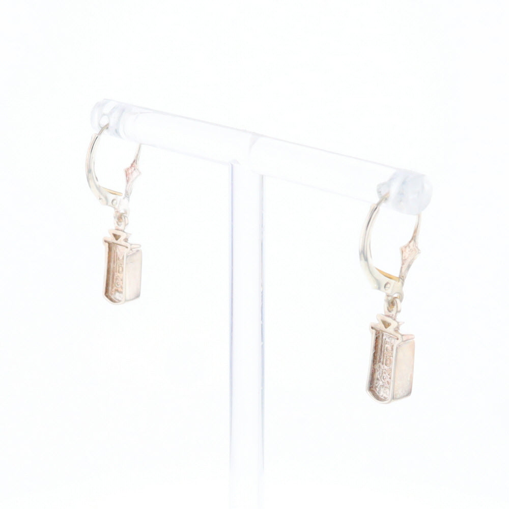 Sterling Silver Gold Quartz Inlaid Earrings - G3