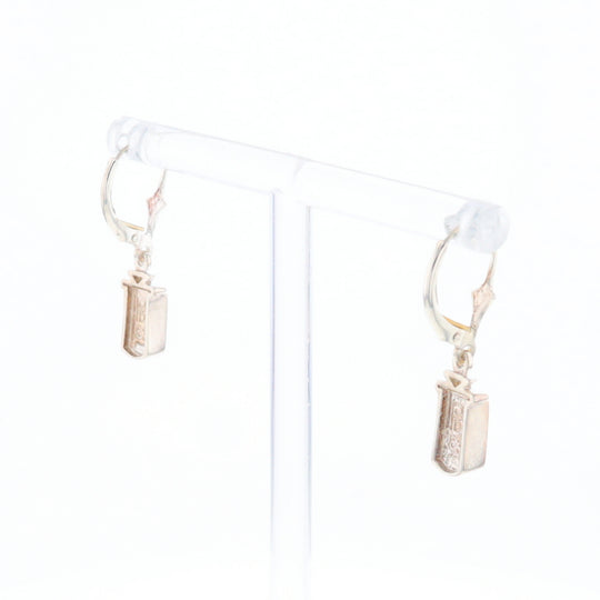 Sterling Silver Gold Quartz Inlaid Earrings - G3