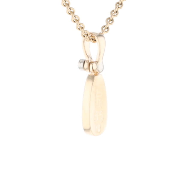 Gold Quartz Necklace Pear Shape Inlaid Pendant with .02ct Diamond