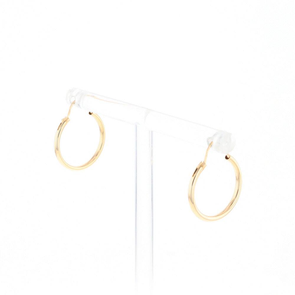 Gold Hollow Tube Hoop Earrings