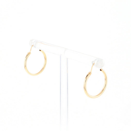 Gold Hollow Tube Hoop Earrings