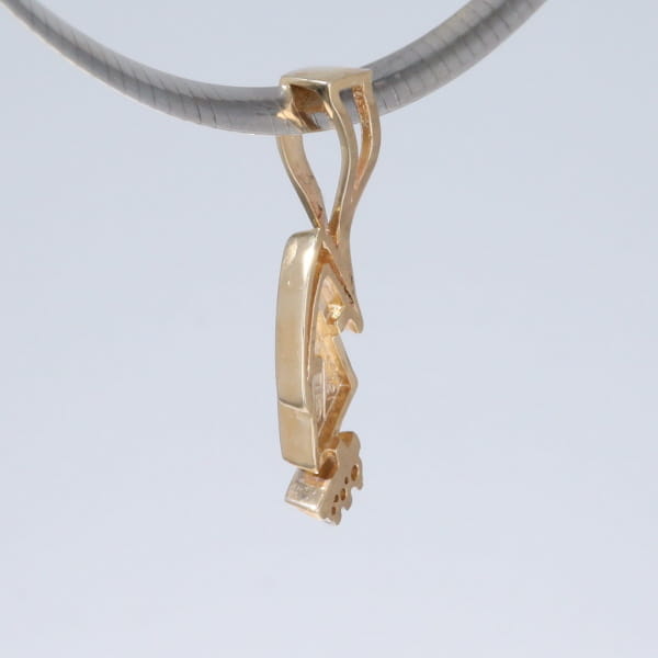 Opal Pendant Triangle Inlaid Design with .07ctw Round Diamonds