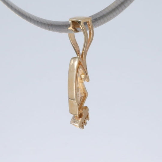 Opal Pendant Triangle Inlaid Design with .07ctw Round Diamonds