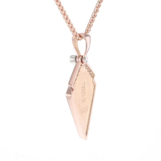 Turquoise Kite Shaped Inlaid Pendant with 0.19ctw Diamonds