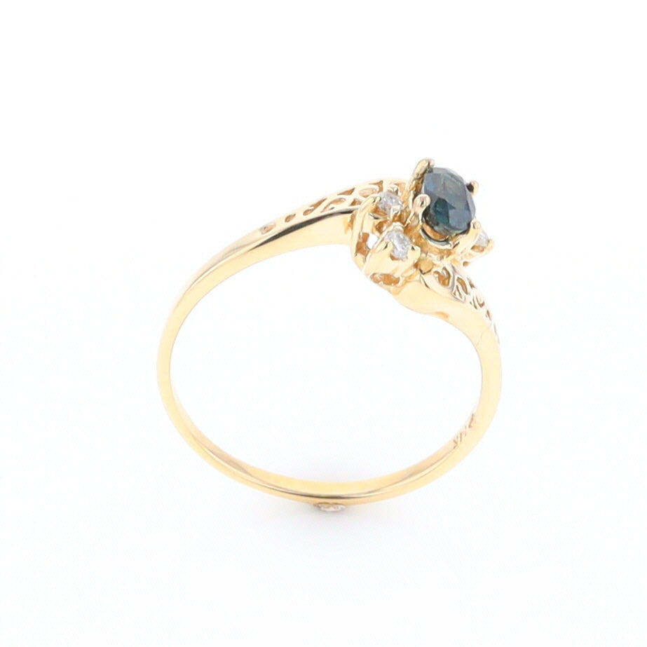 Oval Sapphire Diamond Bypass Ring