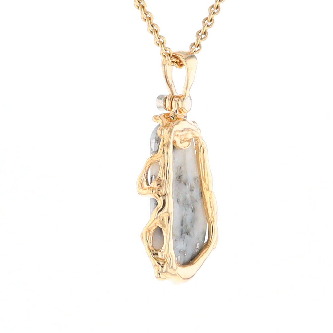 Free Form Gold Quartz Pendant