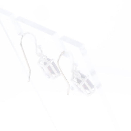 Emerald Cut Garnet Earrings