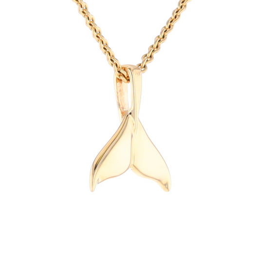 Whale Tail Necklaces Natural Gold Quartz and Nuggets Inlaid Pendant