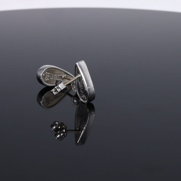 Opal Earrings Tear Drop Inlaid Design Studs