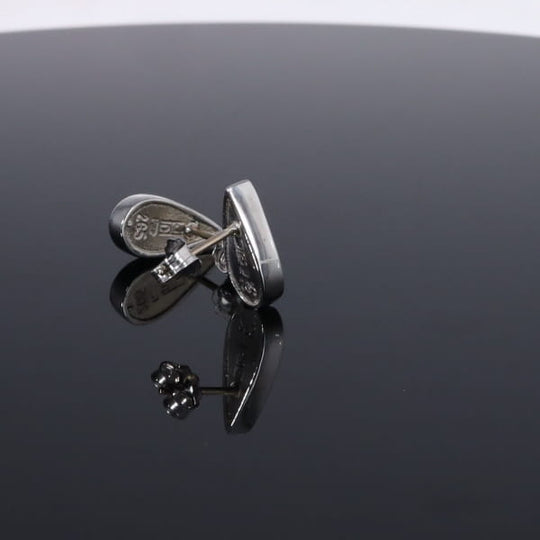 Opal Earrings Tear Drop Inlaid Design Studs