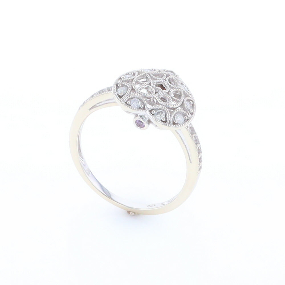 Open Heart Filigree Ring