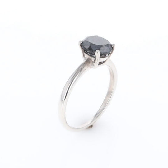 Black Diamond Solitaire Ring