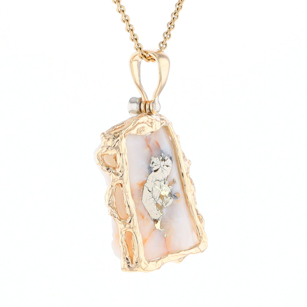 Gold Quartz Freeform Pendant (G3)