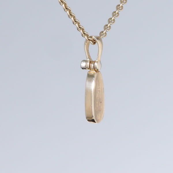 Opal Pendant Oval Inlaid Design with .02ct Round Diamond