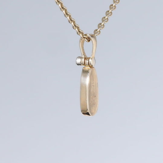 Opal Pendant Oval Inlaid Design with .02ct Round Diamond