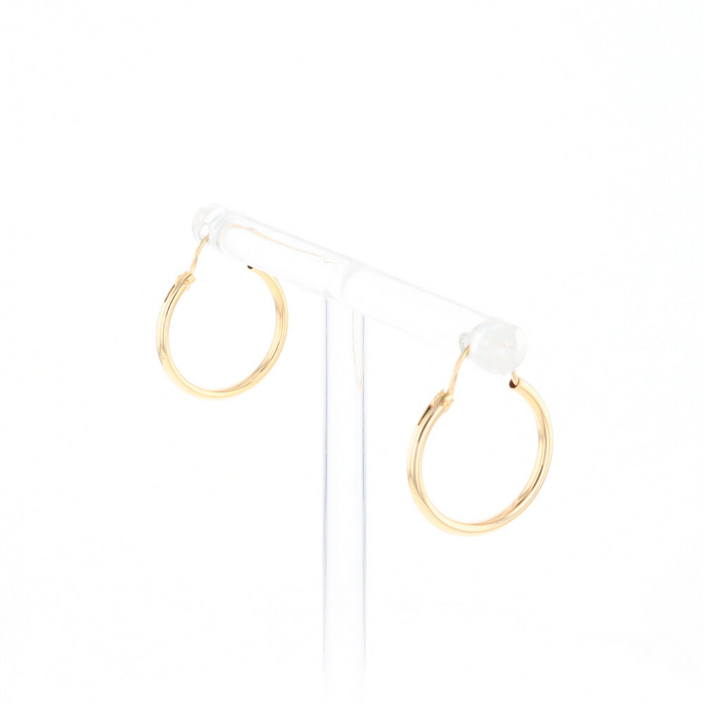 Gold Hollow Tube Hoop Earrings