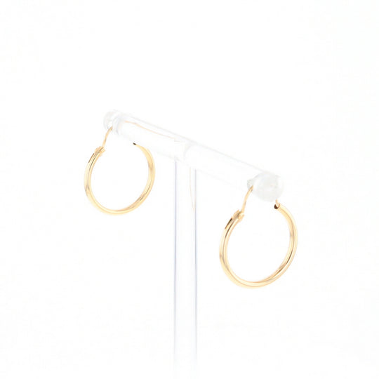 Gold Hollow Tube Hoop Earrings