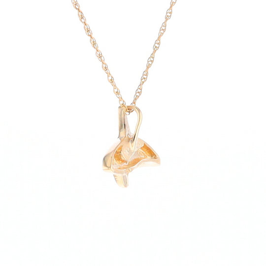 Gold Quartz Necklace Orca Killer Whale Inlaid Sea Life Pendant