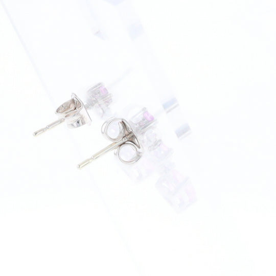 Synthetic Pink Sapphire Dangle Heart Earrings