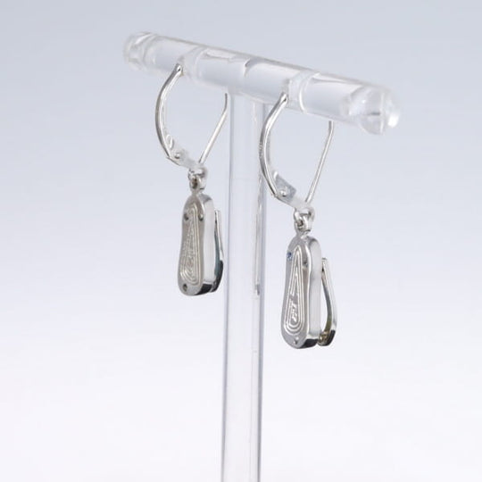 Opal Earrings Sandal Inlaid Design Lever Backs