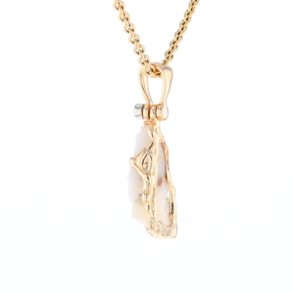 Rough Gold Quartz Freeform Pendant