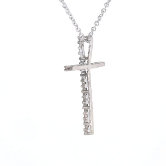 Thin Diamond Cross Necklace