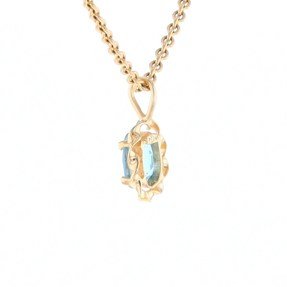 Blue Topaz Twisted Frame Pendant