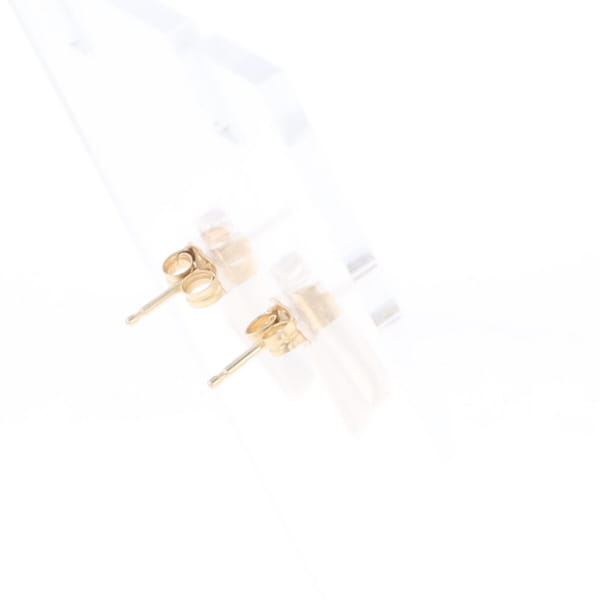 Gold Quartz Earrings Triangle Shape Inlaid with .04ct Round Diamonds - G2