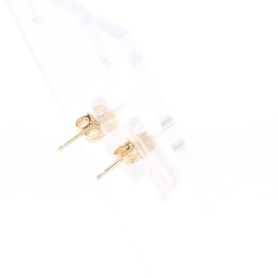 Gold Quartz Earrings Triangle Shape Inlaid with .04ct Round Diamonds - G2