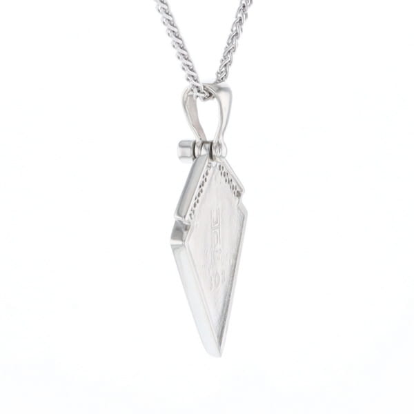 Pietersite Kite Shaped Inlaid Pendant with 0.19ctw Diamonds