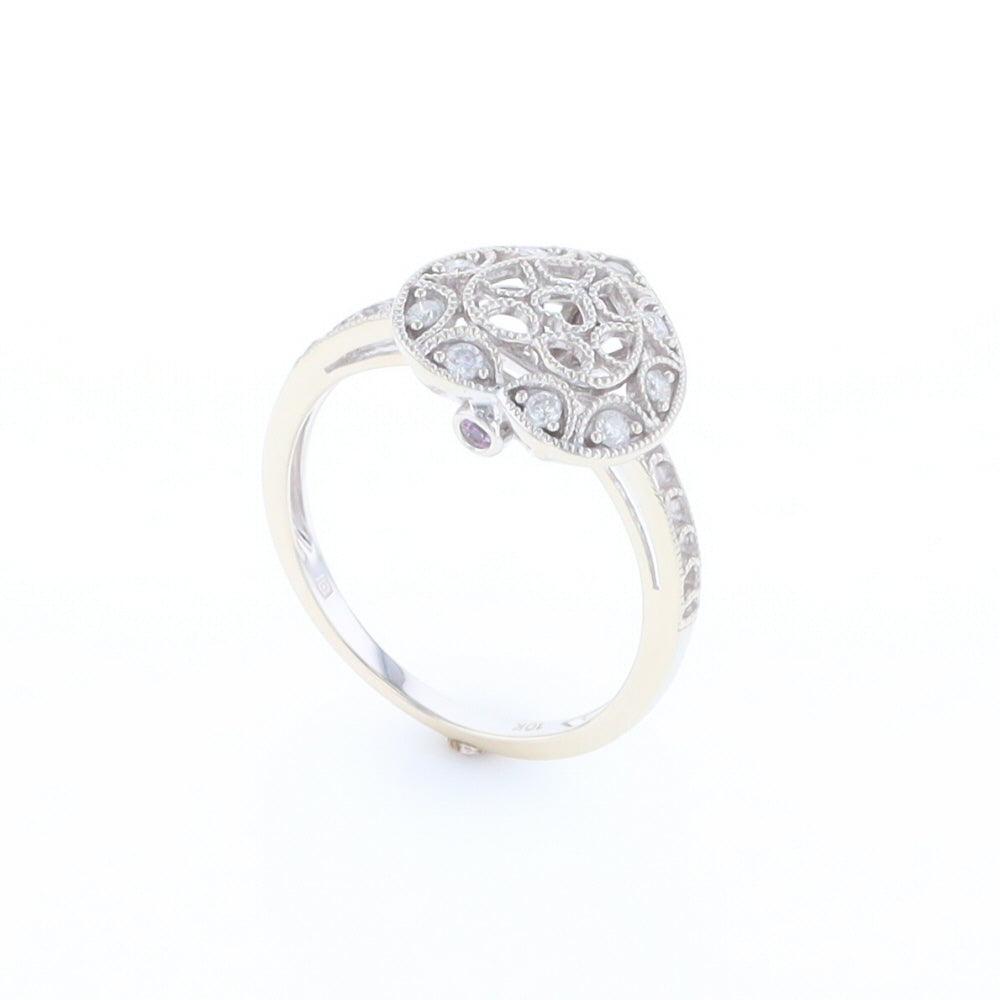 Open Heart Filigree Ring