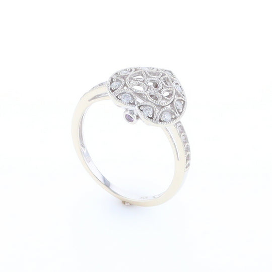 Open Heart Filigree Ring