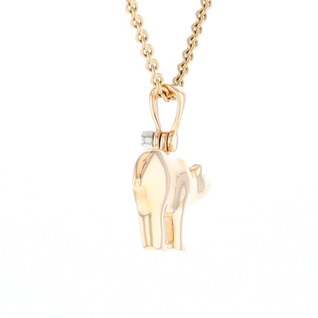 Gold Quartz Inlaid Polar Bear Pendant